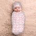 Broiteid Set,Baby Butterfly Pink Baby Stuff Newborn Pink Swaddle Blanket with Beanie Hat and Headband Swaddle Blanket