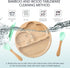 Suction Plates for Baby & Toddler, Bamboo Divided Platter with Silicone Fork & Spoon, Non-Slip Design for Weaning