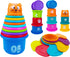 17 PCs Multicolor Nesting and Stacking Cups Set, Baby Bathtub Toys for Early Learning Educational Play