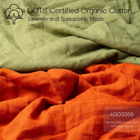 100% 52"x28", 2 Pack Salt Earth Organic Cotton Muslin Standard Fitted Crib Sheet for Boys, Girls & Toddlers Soft