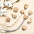 10 Boao Pcs Wood Pacifier Clips Toy Suspender Clips Charm DIY Pacifier Holder for Baby Toddler Teething Grasping