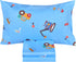 J-pinno 100% 3 Set Cozy Set Cars Vehicles Digger Cotton Pieces Cartoon Toddler Sheet for Kids Boys, Flat Sheet Fitted