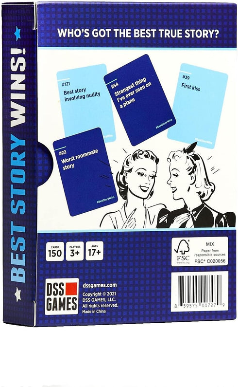 DSS Games Best Story Wins - A Party Game of Juicy Conversation Starters with True Stories Only
