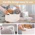 Cute Woven Storage Basket with Handle, Decorative Organizer Bins for Gifts, Pet Dog Toys, Baby Essentials, Snack Diaper