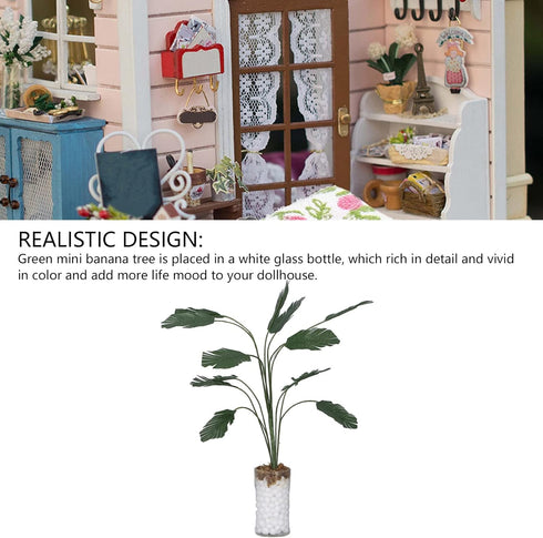 Dollhouse Plants Props - 1:12 Scale Miniature Banana Tree for Dollhouse Accessories