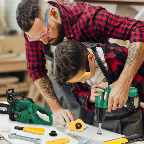 Set 36 Set 3 4 5 6 7 8, Vextronic Kids Tool PCS with Electric Toy Chainsaw Drill Circular Saw with Realistic Sounds
