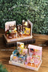 Kisoy Dollhouse Miniature with Furniture Kit, DIY 3D Wooden House Kit with Dust Cover, Handmade Tiny House Toys