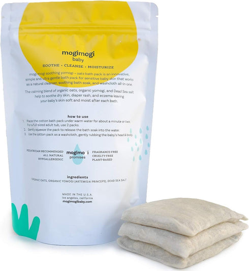 Organic Oatmeal Soothing Bath Soak for Sensitive Skin, Baby & Kids – All Natural & Fragrance-Free, 17 Oz (3 Packs) - Made in USA by mogimogi Baby