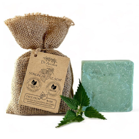 Stinging Nettle Soap Bar - Organic Natural Vegan Handmade Antique Soap for Healthy Hair, Anti-Dandruff