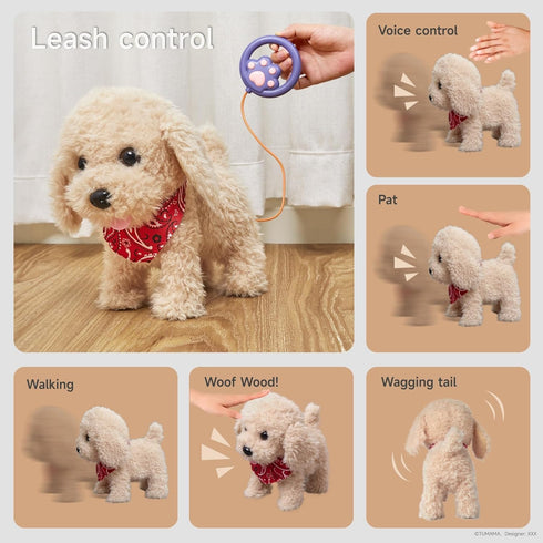 3-6 TUMAMA Remote Control Electronic Plush Puppy Dog Toy, Fun Interactive Toys,Walks,Barks,Shake Tail,Dress Up