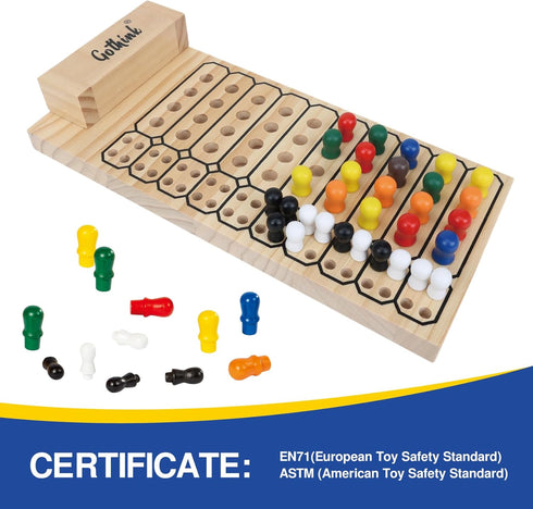 Code Breaker Game - Mastermind Strategy Peg Game, Wooden Brain Puzzle Set for 2 Players, Multi Color, Kids Gift