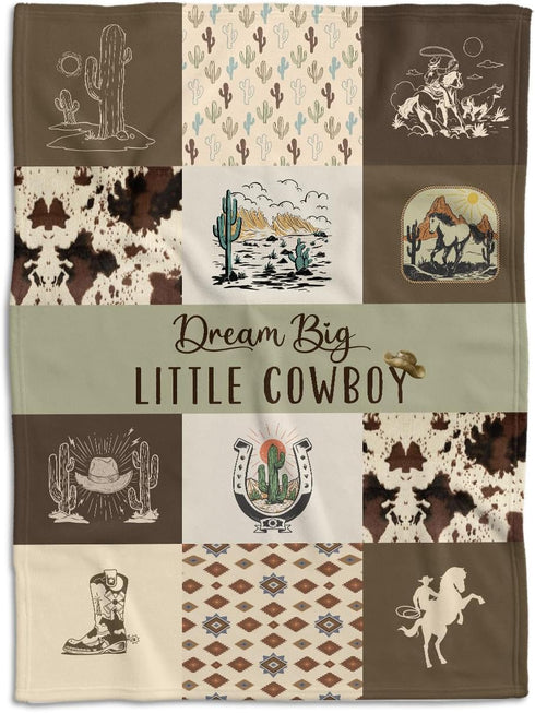 Western Blanket, Western Decor for Nursery Room, Baby Blankets for Boys Girls,