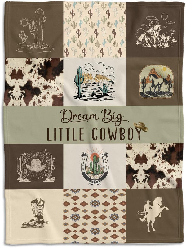 Western Blanket, Western Decor for Nursery Room, Baby Blankets for Boys Girls,