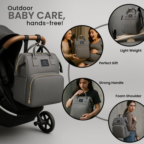 Nuvababy Backpack Multifunctional Baby Diaper Bag with Changing Station Baby Bag for Moms, Dads, Shower Gifts