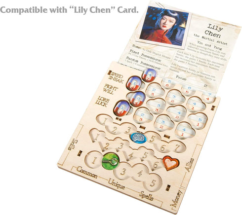 The Broken Token Arkham Player Board - Wood Board for Arkham Horror 2nd Edition Game Crate Compatibility
