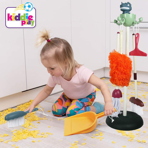Set Toddler Cleaning for Kids, Pretend Play Cleaning Toy with Broom, Mop, Dustpan & Accessories