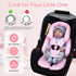 3 Infant Car Seat Insert with Shoulder & Crocth Covers, Thickened Carseat Head and Body Support for Infant, Reversible