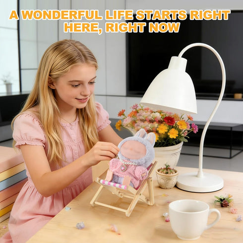 SYFLHYP 4-7in Cute Doll Car Seat for Labubu, Premium Foldable Beach Lounger for Dolls, Beautiful Doll Display