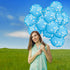 Gejoy 36 Pieces Blue Cloud Latex Balloons, 12 Inch Matte Light Blue and White Print Decoration for Baby Shower Birthday
