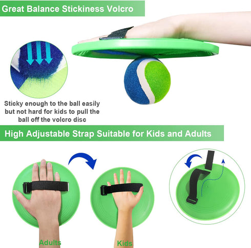 Jalunth Set Set 3 4 5 6 7 8 9 10 11 12 Ball Catch Game Toss Paddle - Beach Toys Back Yard Outdoor Games Pool Backyard