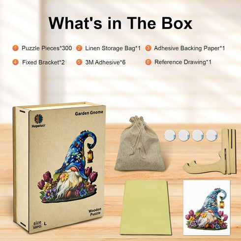 300 15*14.5in Wooden Puzzle for Adults, Dreamy Gnome Wooden Jigsaw Puzzle Piece, Unique Shape Wooden Puzzles Adults