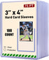 RIXUGIT 100ct 3"x4" Hard Card Sleeves - 75pt Hard Plastic Trading Card Protector,