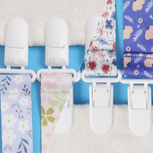 6 Pack Floral Pacifier Clips Holder Clips for Pacifiers, Binky and Teethers(Flower)
