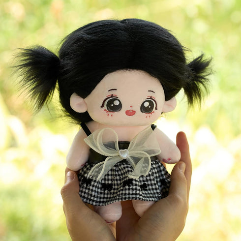 20cm CALEMBOU Plush Doll, Cotton Doll with Skeleton, Cute Anime Plushies Soft Stuffed Dress Up Doll, Kawaii Plush Toys