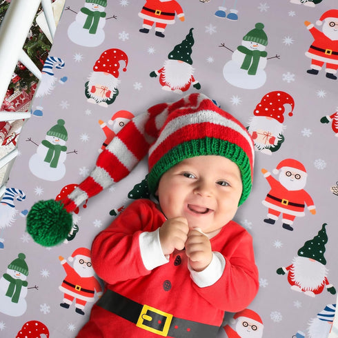 Cozy 52x28 inches Christmas Crib Sheets Boy, Baby Sheets Fitted Crib Christmas Sheets Breathable Fits Standard Size
