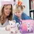 Jimate Interactive Electronic Plush Toy Walking and Barking Robot Cat Plush Cat Remote Control Kitten for Girls (White