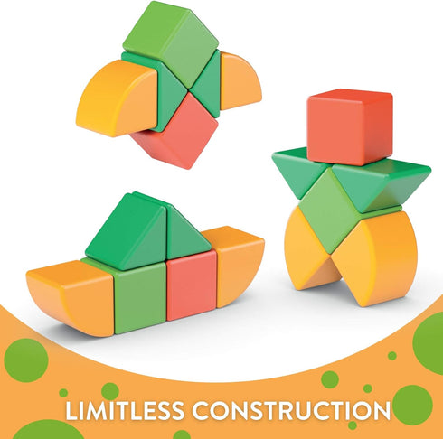 GEOMAG Magnetic Toys - 6 Pieces Magicube Shapes Starter Set, Early Learning STEM Educational Building Blocks for Ages