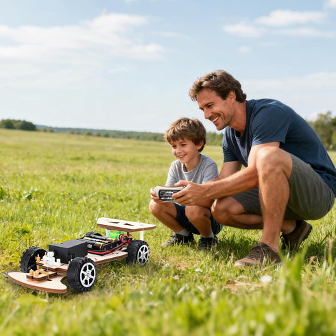 LEPANDA 8-10, 8-12, 9 10 11 12 13 14 Wooden Racing Car, STEM Kits for Kids Age STEM Toys for Boys Remote Control Model
