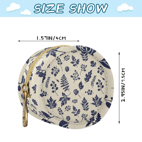 PYBUG Leaf Round Pacifier Storage Case, Polyester & TPU Lined with Hook Buckle, Pacifier Container Box for Baby