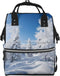 FHEDVBN Snow-covered winter trees Diaper Bag Backpack for Women Multifunction Waterproof Mummy Backpacks