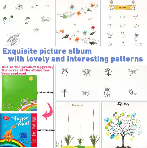 25 Toys,Album Color Book Finger Painting Kit Drawing Educational Tool Kit,Washable Children's Supplies for Birthday