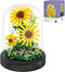 Sunflower Flower Bouquet Set, Mini Bricks Botanical Collection Flowers, Assembly Bonsai Tree Friends Sets, Gift for