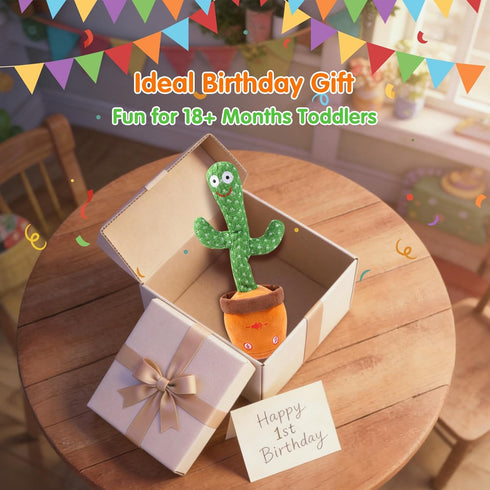 6+ 10 1 2 3 4 5 6, Talking Cactus Toy for Babies Months & Toddlers - Dancing Singing Repeating Cactus Toy with Songs
