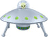 Off the Wall Toys Alien Glow-in-The-Dark UFO Space Ship with Bendable Action Figure Toy