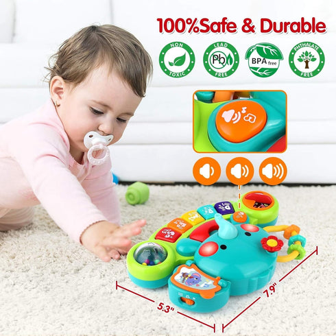 Baby Piano Toy for 6 to 12 Months, Light Up Music Baby Toys for Early Learning Educational Piano Keyboard