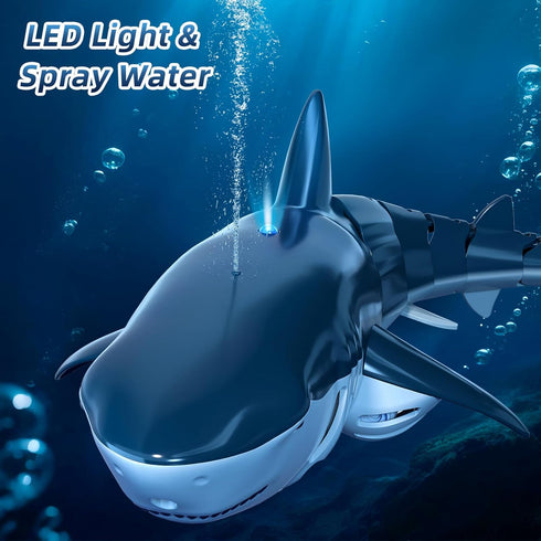 3-5, 3 4 5 6 7 8 9 TEMI Remote Control Shark Toy for Kids Boys Simulation RC Sharks with Light Water Spraying RC Boat