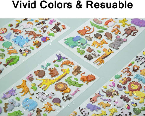 3D Puffy Stickers for Kids, Reusable Foam Stickers for Toddler Scrapbooking, Jurassic Era Dinosaurs