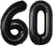 Black 60 Number Balloons, Giant Jumbo Foil Mylar Helium Balloons, Party Decoration Supplies for 60th Birthday