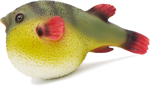 Gemini&Genius Sea Animal Pufferfish Action Figure Soft Rubber Swim Bath Toy, Educational Role Play Toy