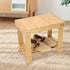 KKTONER Bamboo Step Stool with Storage Shower Bench with Shelf Foot Stool for Bathroom Living Room Bedroom Natural