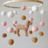 Goukurlsma Baby Crib Mobile for Girls Boys Dog Theme Baby Mobile for Crib Mobile for Bassinet with Felt Ball, Pink
