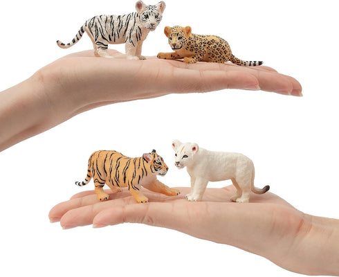 Toymany 12 Safari Animal Figurines Set, High Emulational Plastic Zoo Animals, Cake Toppers for Kids Toddlers