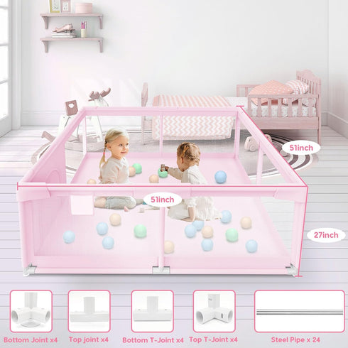 besuhot 50" 50" Baby Playpen for Toddler, Playpen for Babies Baby Fence Playards, Kids Safety Play Pen Area for Indoor