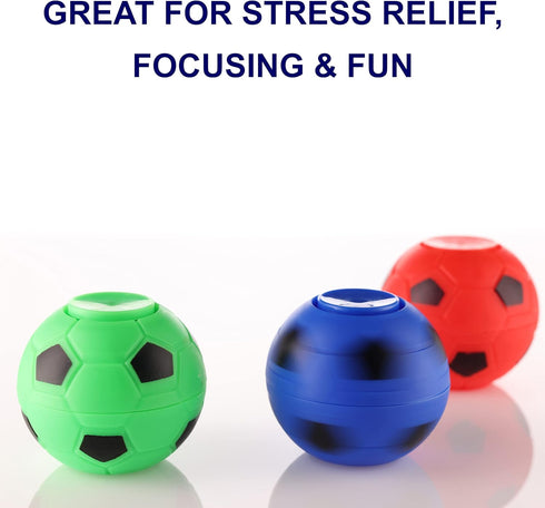 Global Gumball Entervending Fidget Spinners - 6 Pcs Mini Soccer Stress Balls in Gift Box for Kids