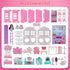 SwankyStyle Playset, 1 Dolls,3 Sets Doll House,with Living Room Bedroom Bathroom Kitchen Furniture Double-Sided