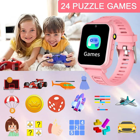 Kids Smart Watch Gift for Girls Age 3-12, Touch Screen with 24 Games, Music Player, Camera, Birthday Gifts